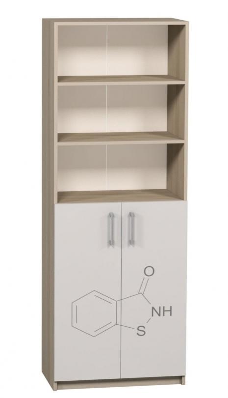 Шафа для предметних кабінетів з фотодруком, 702х405х2115 мм, напівзакрита, 2-х дверна, (ЛЕОНТЕК) (7710+Флаб)